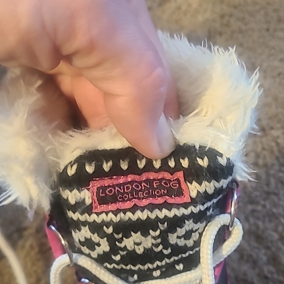 London Fog Pink and Gray Kids Winter Snow Boots - Picture 2 of 9